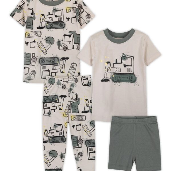 Baby & Toddler Boys 4Pc Short Sleeve Snug Fit Sleepwear, Size 9 Months-5T