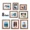 House Day 8 Pack Picture Frames, Photo Frame Set for Family, Multi Sizes Including 8x10, 5x7, 4x6, Retro Brown