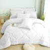 8 PCS Modern Comforter Set with Sheets All Season Bed in a Bag, Black, Queen Size