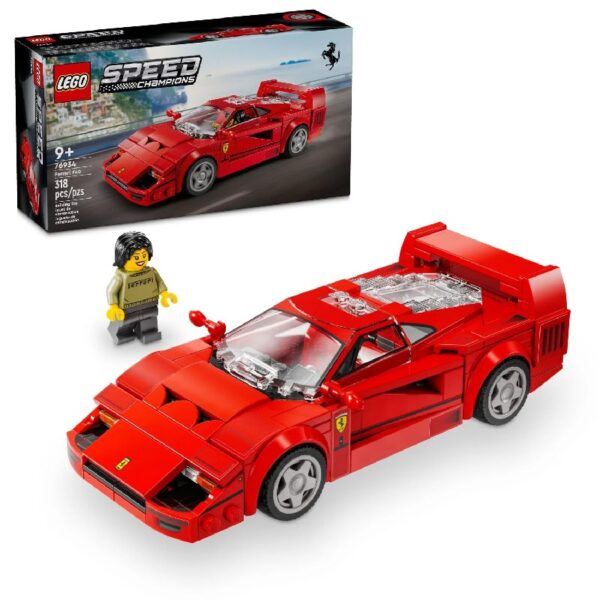 Speed Champions Ferrari F40 Supercar, Toy Car Model Building Set, Ferrari Gift Idea, 76934