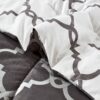 Lux Decor Collection 5 Piece Queen Down Alternative Comforter Set, Washable Duvet Bedding Set - Quatrefoil Navy