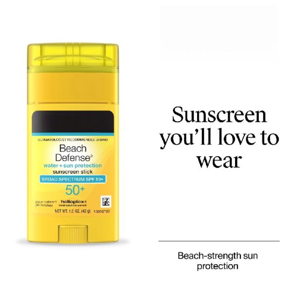 (3 pack) Beach Defense Sunscreen Stick SPF 50+, Face & Body, 1.5 oz