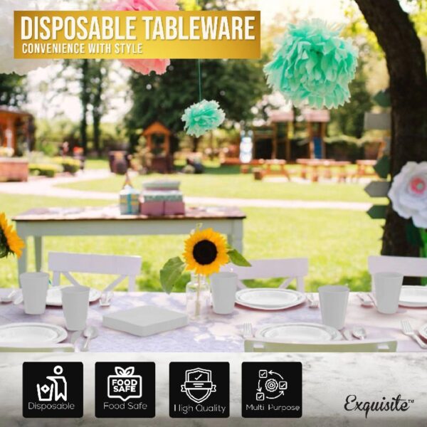 Exquisite 350 Piece Easter Plastic Disposable Party Plates & Dinnerware Combo Set