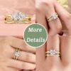 1 Carat Wedding Ring Sets Infinity Band Princess Sterling Silver Rings for Women CZ Size 7