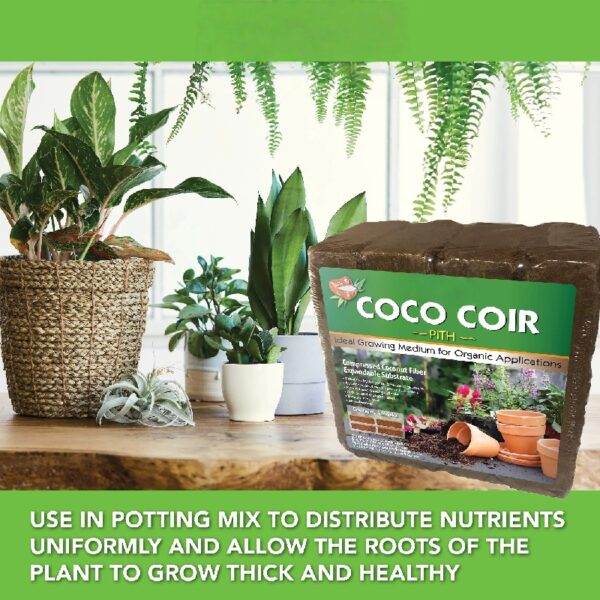 Harris Coco Coir Coconut Fiber Pith Potting Mix, Expands to 9 gallons - 4 bricks