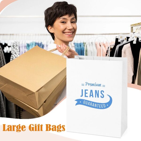 BagDream Brown Paper Gift Bags with Handles Kraft Paper Shopping Bags for Business, Shopping, Grocery, Retail, Birthday Party, Merchandise, 10x5x13, 100 Pack