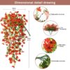 4PCS Artificial Flowers outdoor Spring Summer Decor Fake Hanging Plants UV Resistant Faux Plastic Greenery Hanging Flowers for Outside Gardens Porch Wall Home Indoor,ORANGE&YELLOW