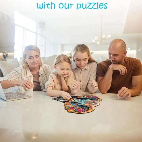 Animal Shaped Wooden Puzzles for Adults – A3 Vivid Elephant with 155 Pieces – Jigsaw Puzzle with Unique Shapes – Family Games for Kids and Adults – 11