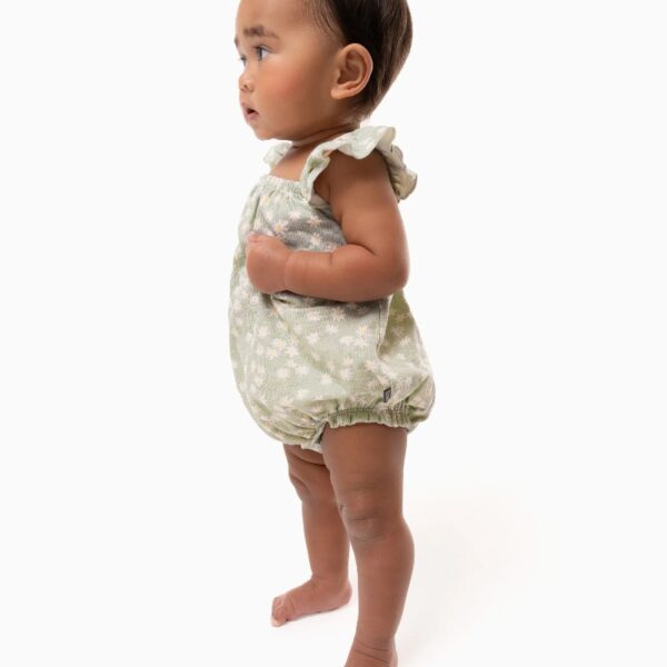 By Gerber Baby Girl Bubble Romper with Flutter Sleeves, Sizes 0/3 Months - 24 Months