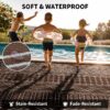 Outdoor Rug 6'x9' Waterproof Patio Rug Reversible Indoor Outdoor Rug Lightweight Plastic Straw Rug for RV Camping Deck Balcony Boho Porch Decor Dark Grey and White