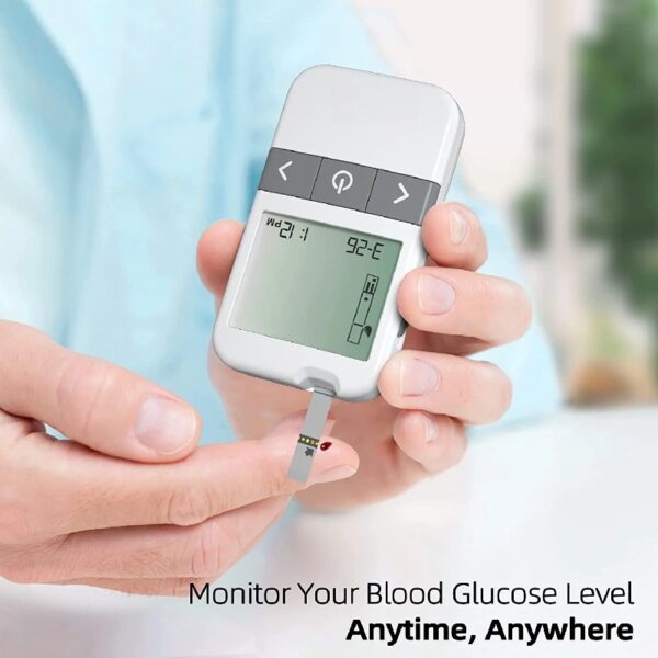 AGM-513S Blood Glucose Monitor Kit, 100 Glucometer Strips, 100 Lancets, 1 Blood Sugar Monitor, 1 Control Solution, Lancing Device and Carrying Bag, No Coding