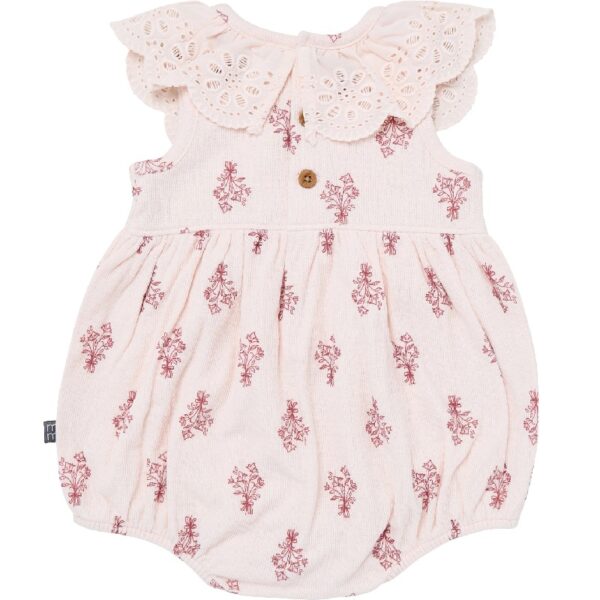 By Gerber Baby Girl Bubble Romper with Flutter Sleeves, Sizes 0/3 Months - 24 Months