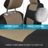 PolyPro Car Seat Covers Full Set in Charcoal on Black – Front and Rear Split Bench for Cars, Easy to Install Cover Set, Accessories Auto Trucks Van SUV