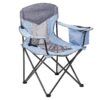 Adult Oversized Mesh Camp Chair with Cooler, Green & Gray