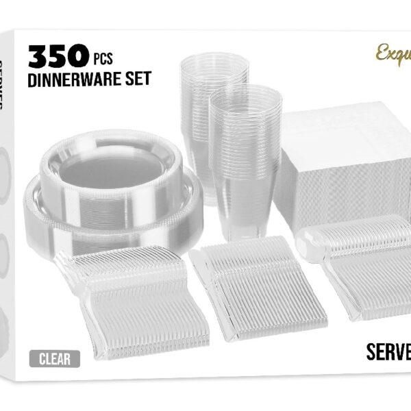 Exquisite 350 Piece Easter Plastic Disposable Party Plates & Dinnerware Combo Set