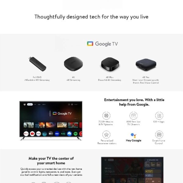 4K Plus Streaming Device, Google TV - Ultra-fast Streaming, Stunning 4K UHD, 16GB Storage, 2GB RAM, Dolby Vision & Atmos, Remote with Voice Control