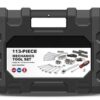 113 Piece 1/4 and 3/8 inch Drive SAE Mechanics Tool Set, New Condition