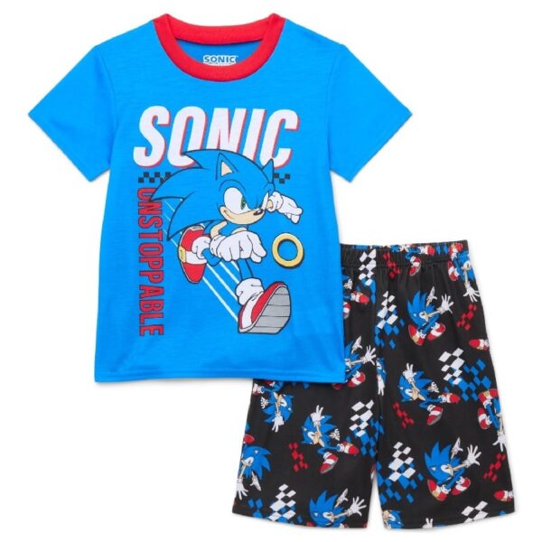 Sonic the Hedgehog Boys' Tee and Shorts Pajama Set, 2-Piece, Sizes 4-12