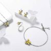 Purple Butterfly Jewelry Amethyst February Birthstone Jewelry Set Fine Necklace/Earrings 925 Sterling Silver Women Birthday Mother's Day Gifts