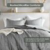 Full/Queen Comforter Sets, Reversible 3 Piece Extra Soft Bedding Set, Chambray Print Sage Green Comforter Bed Set with Pillow Shams