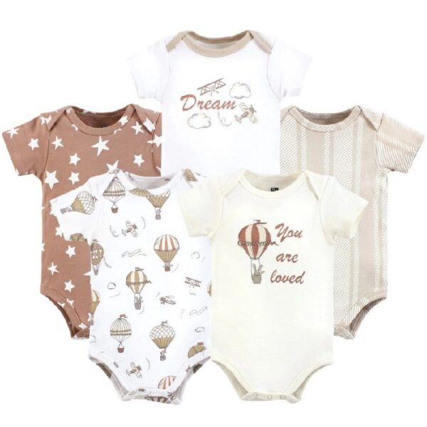 Short Sleeve Bodysuits, 5-Pack, Newborn- 24 Months