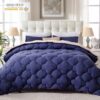 3 Pieces Bed in a Bag Comforter Set Duvet Insert,Reversible,Red/Black,Full Size Comforter Set-200GSM