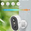2K Wireless Outdoor Security Camera with Spotlight, Waterproof, PIR Detection, 2.4Ghz Wi-Fi, Rechargeable Battery Powered Home Surveillance Camera with Color Night Vision, 2-Way Audio, White