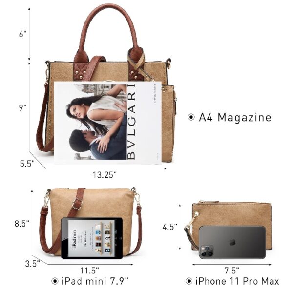 dc5ff571e40d4c87a6b2b32d017c4b3b Women's 3Pcs Purse Handbag Shoulder Bag Tote Satchel Hobo Bag Briefcase Work Bag for Ladies