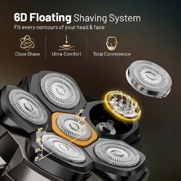 Head Shaver for Bald Men, Magnetic Electric Razor for Men, IPX7 Waterproof Rechargeable Shaver