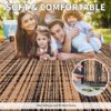 Outdoor Rug Carpet 6'x9' Waterproof Reversible Patio Rug Portable Modern Abstract Indoor Outdoor Rug Plastic Straw Rug for RV Camping Garden Picnic Deck Backyard Porch Decor Gray and White