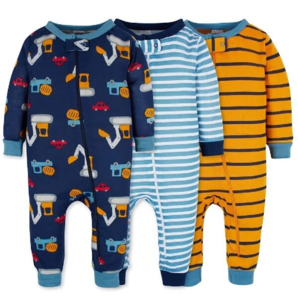 Brand Gender Neutral Footless Unionsuits, 3-Pack, Sizes 0/3 Months - 5T