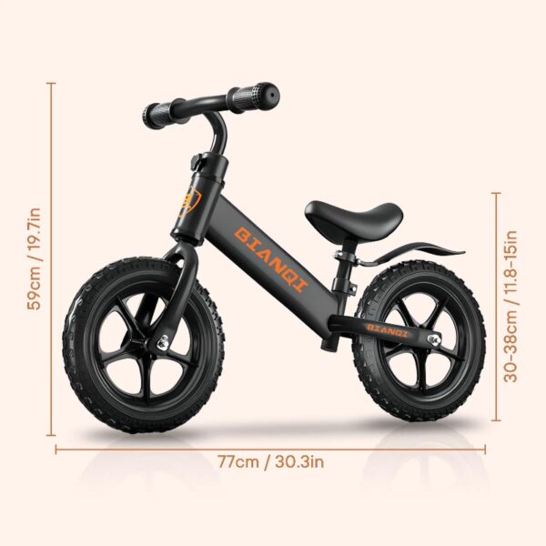 Toddler Balance Bicycle for Boys Girls Age 2 to 5 Years 12 inch Kids Balance Bikes for Toddlers Training Birthday Chrismas Gifts, Black