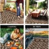Outdoor Rug 5'x8' Waterproof Reversible Patio Rug Modern Lightweight Plastic Straw Indoor Outdoor Rug for RV Camping Deck Balcony Porch Boho Patio Decor Outdoor Carpet Brown and Beige