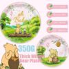 178pcs Pink Winnie Bear Baby Shower Pooh Party Supplies Decorations Oh Baby Plates and Napkins Tableware Set for Boys Girls Newborn Kids Cups Tablecloth Banner Birthday Decorations for 25 Guests