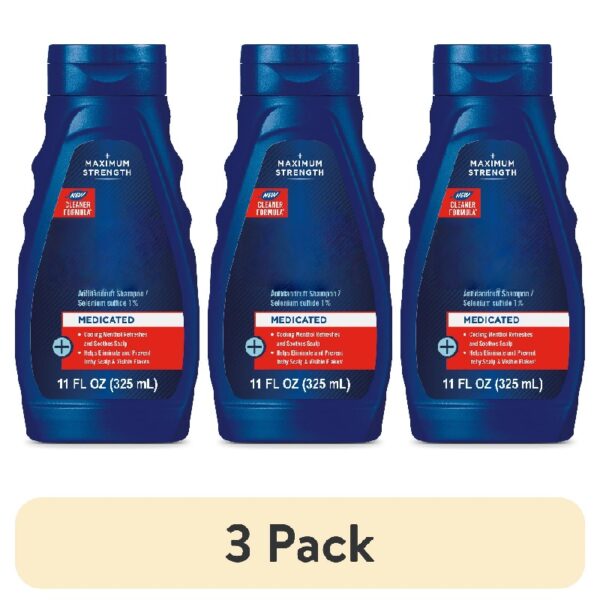 (3 pack) Medicated Antidandruff Shampoo, 11 fl. oz.