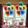 PMU Graduation Balloons 11 Inch PartyTex Premium Emerald Green with All-Over Print White Grad Caps-Confetti and Streamers Pkg/100