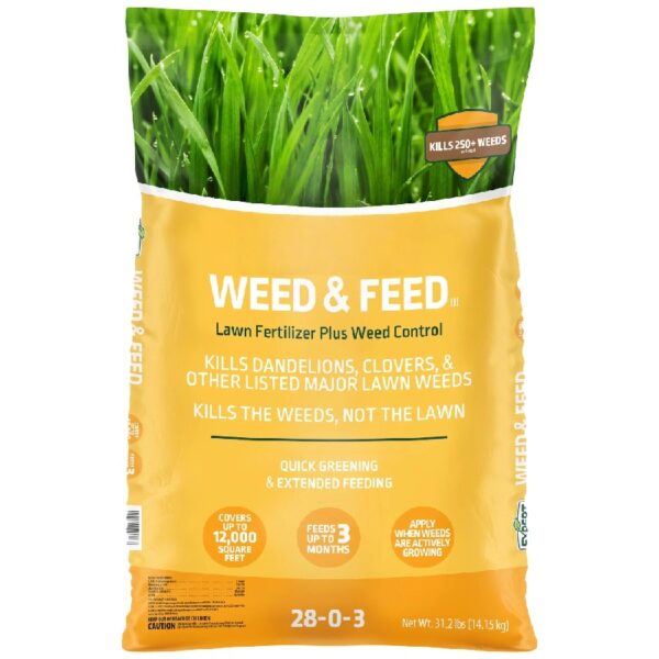 Weed & Feed, 28-0-3 Lawn Fertilizer and Weed Control , 31.2 lbs - 12,000 Sq. ft.
