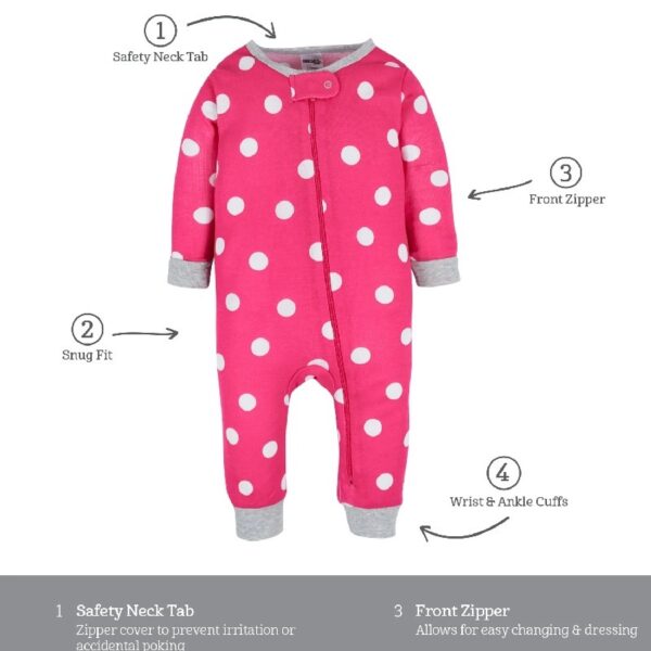 Brand Gender Neutral Footless Unionsuits, 3-Pack, Sizes 0/3 Months - 5T