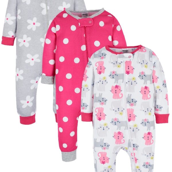 Brand Gender Neutral Footless Unionsuits, 3-Pack, Sizes 0/3 Months - 5T