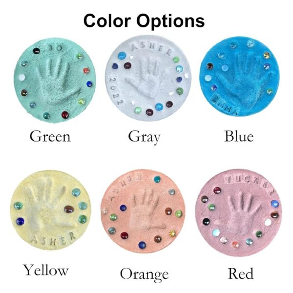 DIY Stepping Stone Kit with Color Pigment, Handprint Stepping Stone, Mother's Day Gift, Footprint Stepping Stone (8 Inch, Red)