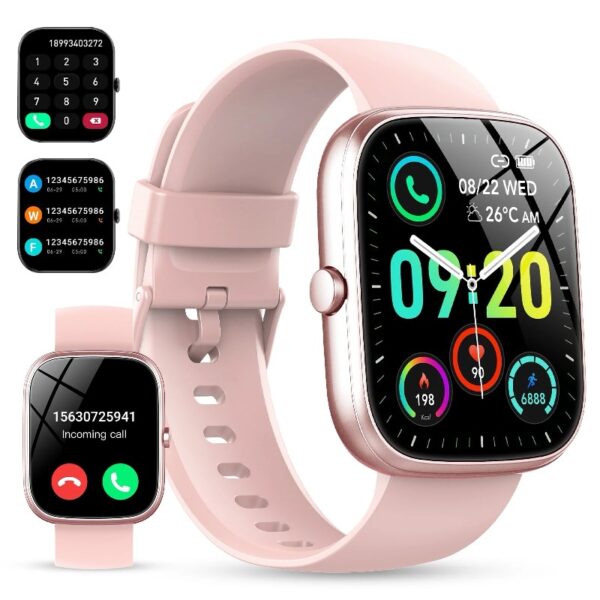 Smart Watch Fits for Android and iPhone, IP68 Waterproof Smartwatch for Women Men 100+ Sports Modes 1.91-inch Fitness Tracker, Smart Watch with Bluetooth Call(Answer/Make Calls), for Gift Black