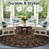 Outdoor Rugs 5' x 8' Rug, Waterproof Patio Mat, Stylish Plastic Straw Reversible Area Rug for Picnic RV Camping Porch Balcony, Black and White