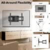 Full Motion TV Wall Mount for 47-90 inch TVs Swivels Tilts Extension Rotation Holds up to 132lbs Max VESA 600x400mm, Fit 16