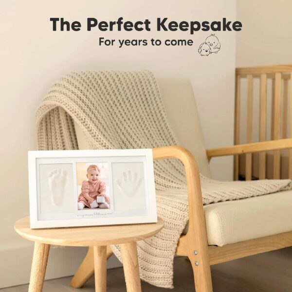 Ash Wood Baby Hand & Footprint Kit - Newborn Keepsake Frame, Personalized Gifts for Girls & Boys, Mother's Day Gift