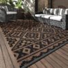 Outdoor Rug 5'x8' Waterproof Reversible Patio Rug Modern Lightweight Plastic Straw Indoor Outdoor Rug for RV Camping Deck Balcony Porch Boho Patio Decor Outdoor Carpet Brown and Beige