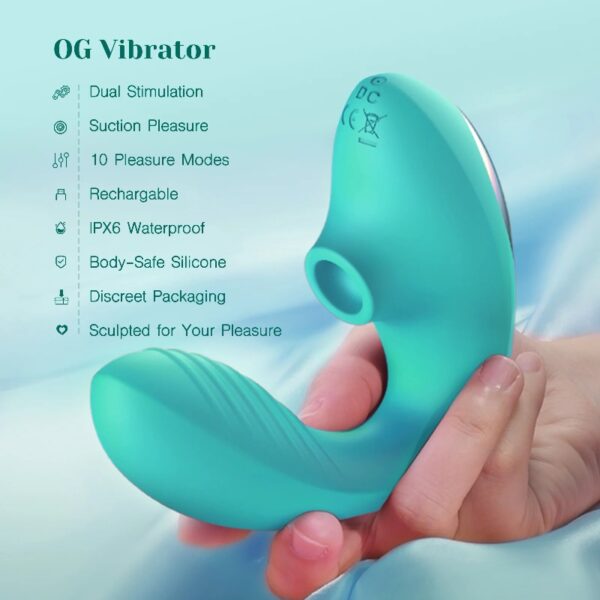 Clitoral Sucking Vibrator Massager, G Spot Stimulator with 10 Suction and Vibration Patterns, Adult Sex Toys for Women, Teal (OG Pro 2)