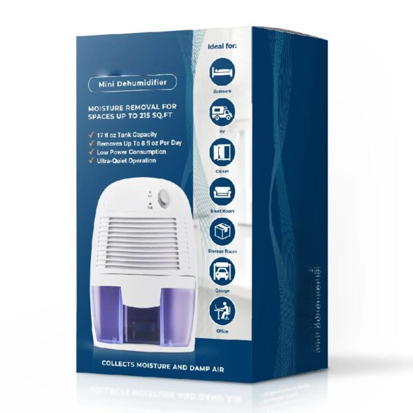 1 Pint Portable Dehumidifier Ultra Quiet 17oz Dehumidifier for Rooms up to 215 sqft, Closet