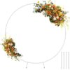 Garfans Wedding Arch Circle Balloon Arch Frame Round Backdrop Stand for Parties Birthday Wedding Christmas Balloon Garland Stand Gold Wedding Arch for Ceremony 6.6FT