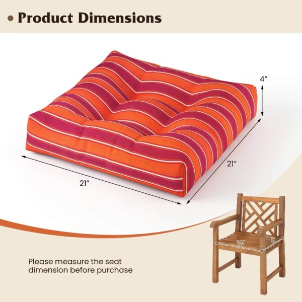 2 PCS 21'' x 21'' Patio Chair Seat Cushion Pads Indoor/Outdoor Turquoise