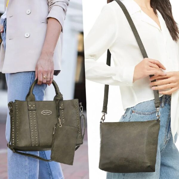 dfa384930eef4475854fb32d0178387d Women's 3Pcs Purse Handbag Shoulder Bag Tote Satchel Hobo Bag Briefcase Work Bag for Ladies